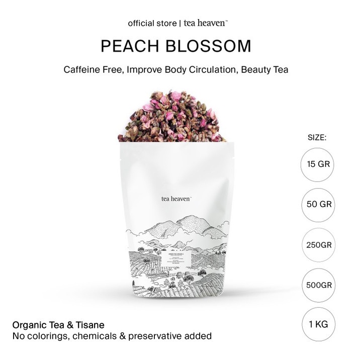 

Peach Blossom Teh Bunga Persik Pink Artisan Premium Tisane Organik