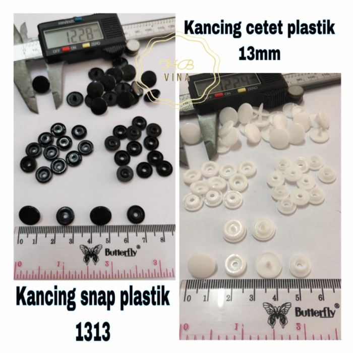 

[5gross] kancing cetet plastik 13mm / kancing snap plastik 1313