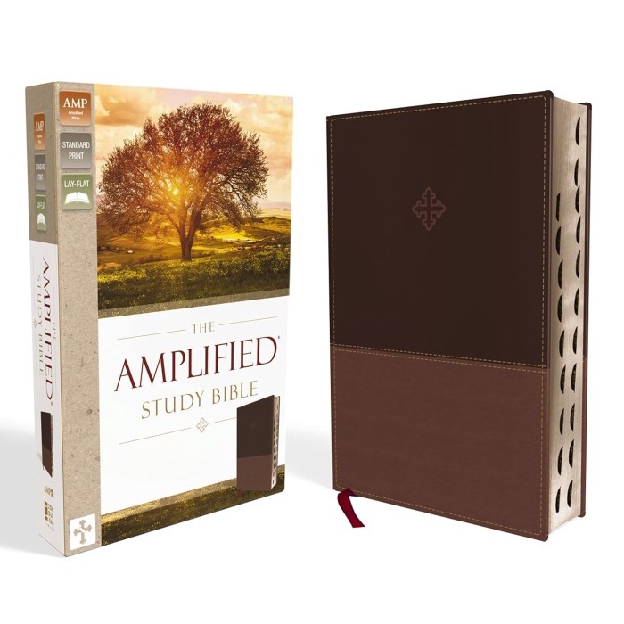 

The Amplified Study Bible Large Print, Leathersoft-Brown (Thumb Indexed), Holy Bible