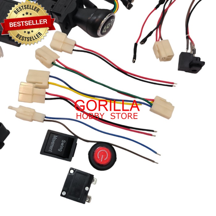 ZCY 1810RX 6V 12V RECEIVER BOX + REMOT + KABEL SET MOBIL AKI ANAK