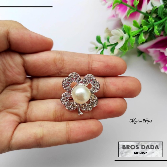 EY808 Bros Dagu Berlian Juntai Panjang Putih / Bros Tusuk Hijab Jilbab TERMURAH