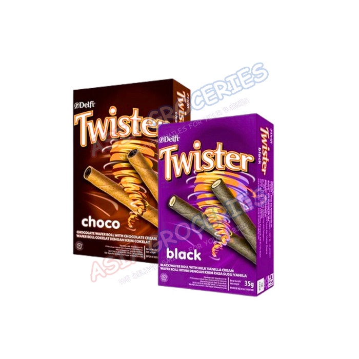 

OBRAL DELFI TWISTER CHOCO 35 G MAKANAN RINGAN DELFI WAFER ROLL KRIM CHOCOLATE AL456