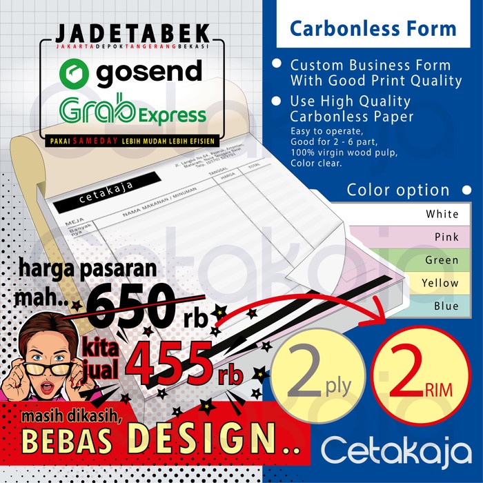 

Cetak Nota 2 Rim 2 Ply (Bebas Desain) 2Ply 2Rim - Gojek Grab Only Baru