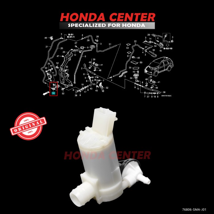 Motor Dinamo Washer Tabung Air Wiper Crv 2007 2008 2009 2010 2011