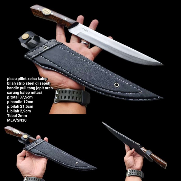 PREMIUM Pisau Dapur Fillet Ikan Daging Fulltang Baja Premium Produk Lokal