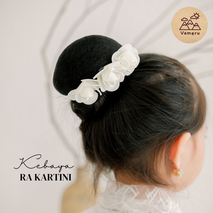 Seragam Kebaya Kartini Anak Brokat Putih Cosplay Ibu Kartini