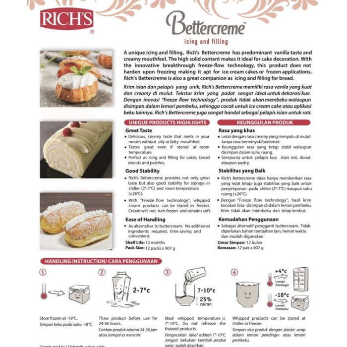 

Lezat- Rich Rich's Bettercreme 907 gr filling krim kocok whipping whip cream