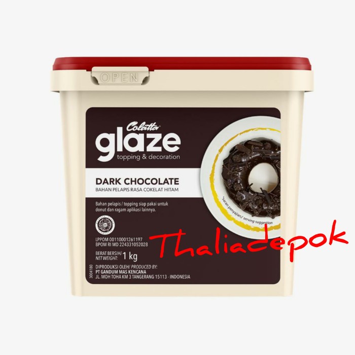 

Lezat- COLATTA GLAZE COKLAT DARK 1KG UNTUK TOPPING CAKE/ROTI/ DONAT & DEKOR