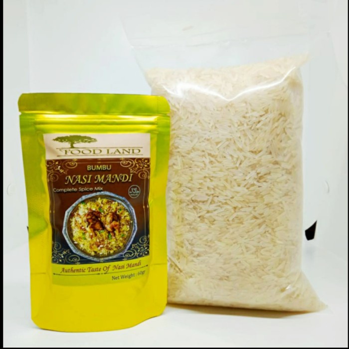 

Lezat- Paket Nasi Mandi ( Basmati 1kg + Foodland Bumbu Instant Mandi 1 )