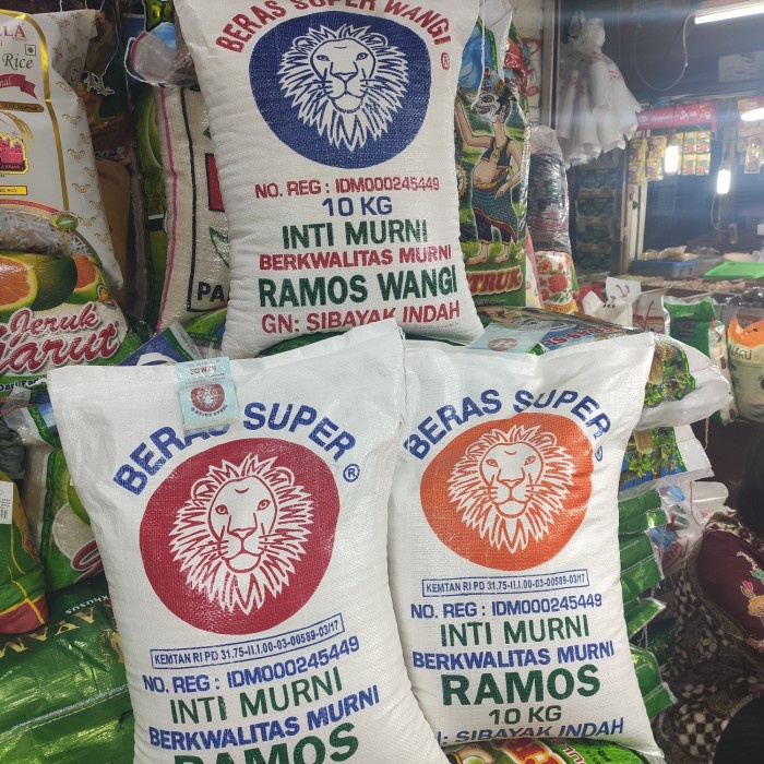 

Lezat- Beras Kepala Singa Merah Super Ramos Inti Murni 25KG (Original 100%)