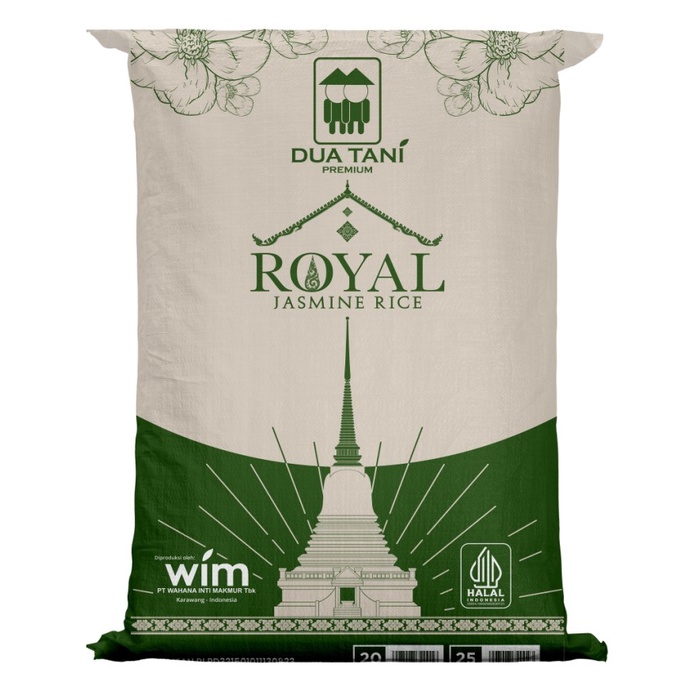 

Lezat- Beras Dua Tani Royal Jamine 25kg - enak, pulen, wangi