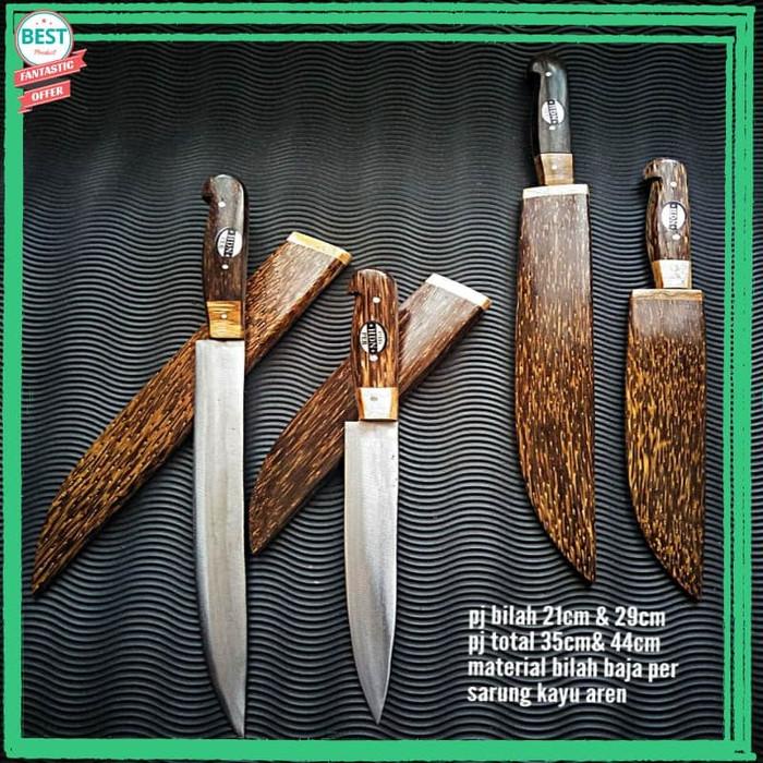 PREMIUM Grosir PISAU DAGING PISAU DAPUR SUPER TAJAM KAYU AREN Keren