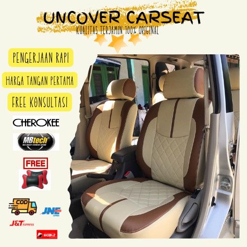 PREMIUM SARUNG JOK MOBIL BAHAN CHEROKEE APFORCE 3 BARIS AVANZA, XENIA, CALYA, SIGRA, RUSH, TERIOS,