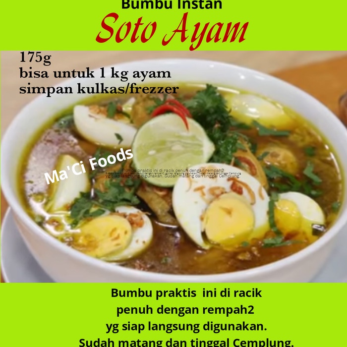 

SP988 Bumbu Instan Soto Ayam MaCi homemade TERBARU