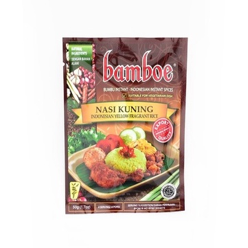 

FA112 BAMBOE Nasi Kuning Bumbu Masak Instan 50gr [8992735249361] GRATIS ONGKIR