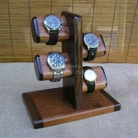 PREMIUM rak display gantungan jam tangan stand jam tangan kayu jati