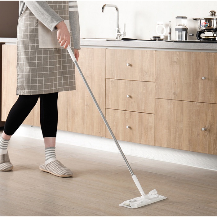 PREMIUM Alat Tongkat Pel + Tissue Tisu Pel Refill Kering Basah Magic Mop
