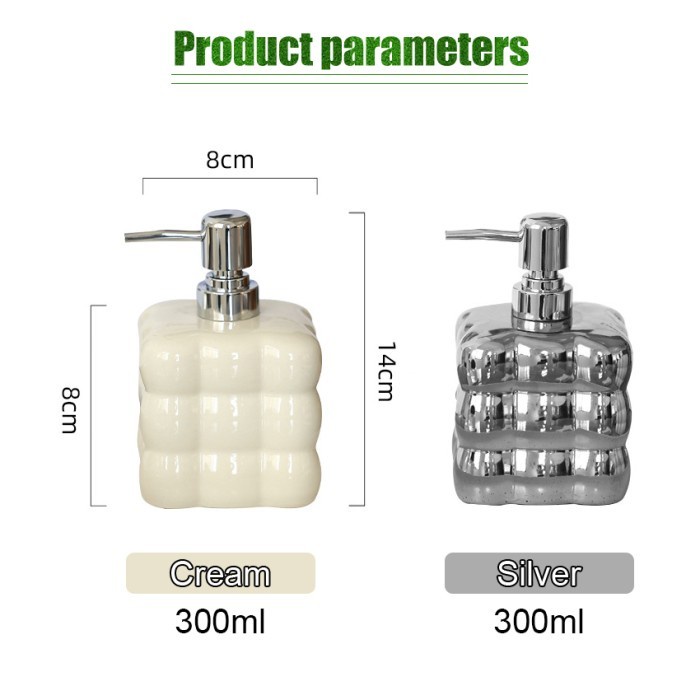 PREMIUM Botol Sabun Cair Tangan Cuci Keramik Aesthetic Unik Pump Foam Soap Dispenser 300 ml