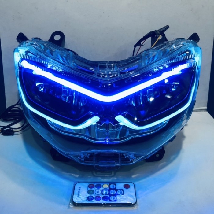 PREMIUM HEADLAMP REFLEKTOR NMAX OLD CUSTOM NMAX NEW ALIS RGB RUNNING REMOTE