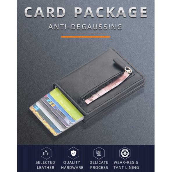 

DOMPET KARTU CARD HOLDER KULIT ANTI RFID BAELLERRY IMPORT BLY036