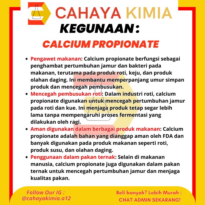 

Calcium Propionate Pengawet Makanan Anti Tengik - 1KG