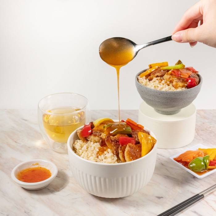 

(GoodSeller) Baked Tilapia N` Oat with Sweet & Sour Sauce. Healthy Diet Catering