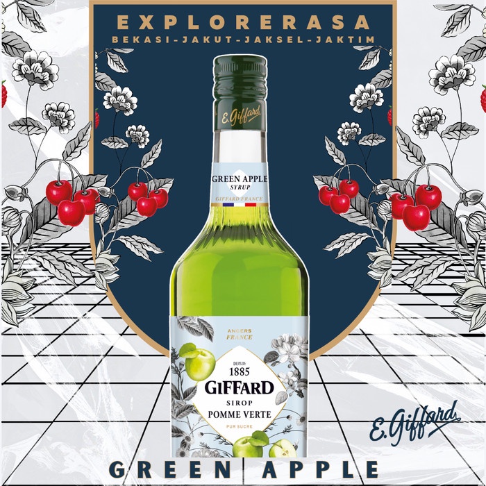 

Giffard syrup Green apple 1L Sirup giffard apel hijau 1 liter