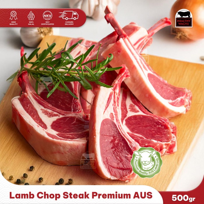 

Lezat- Lamb Chop Steak Daging Iga Kambing Muda Australia 500gr Healthy Wagyu