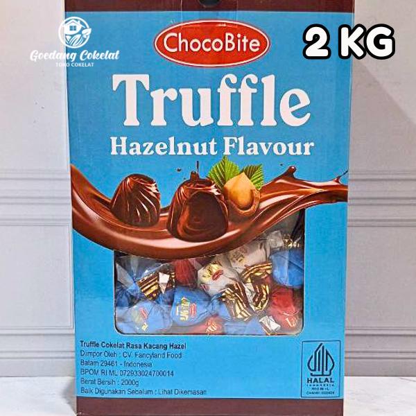 

COKLAT TRUFFLE CHOCOBITE RASA ALMOND HAZELNUT MILK CHOCOLATE KEMASAN 2KG / 1KG