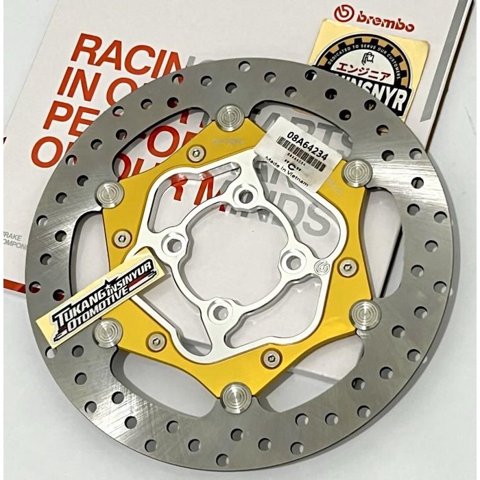 Rem Piringan Disk Cakram Brembo Floating Cnc Diameter 260Mm Vario Beat Mio Lubang 4 Bracket Disc