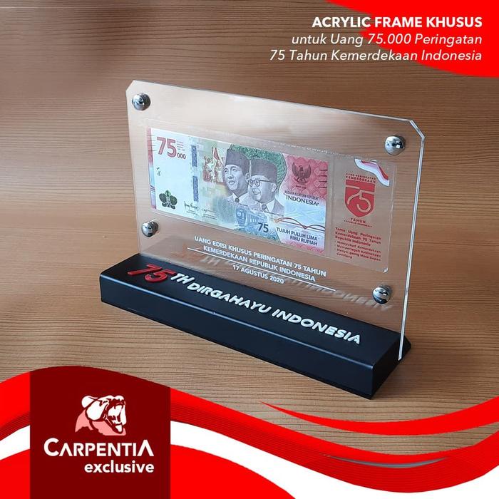 Frame Uang Kertas Acrylic / Akrilik - Desain Khusus Tema Kemerdekaan