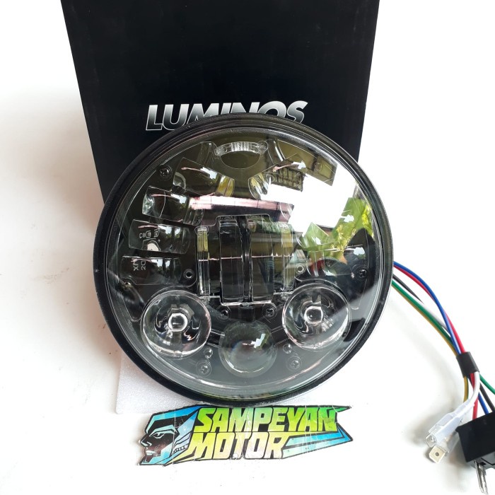 Headlamp Reflektor Lampu Depan LED Daymaker 16 Mata 5.75 Inch Luminos