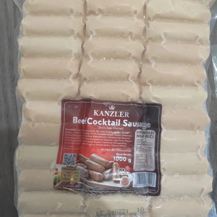 

Lezat- Kanzler sosis sapi beef cocktail 1 kg
