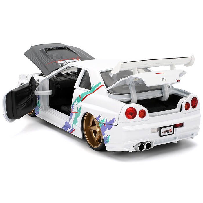 TERLARIS JADA 1:24 - JDM TUNERS 2002 NISSAN SKYLINE GT-R (BNR34) HKS POWER PUTIH READY