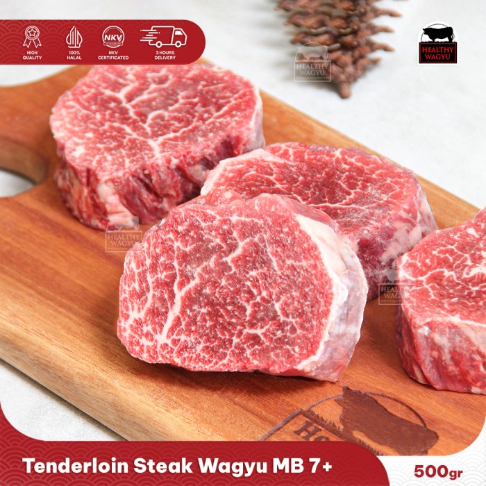 

Lezat- Tenderloin Wagyu Beef Australia Mb 7+ 500gr