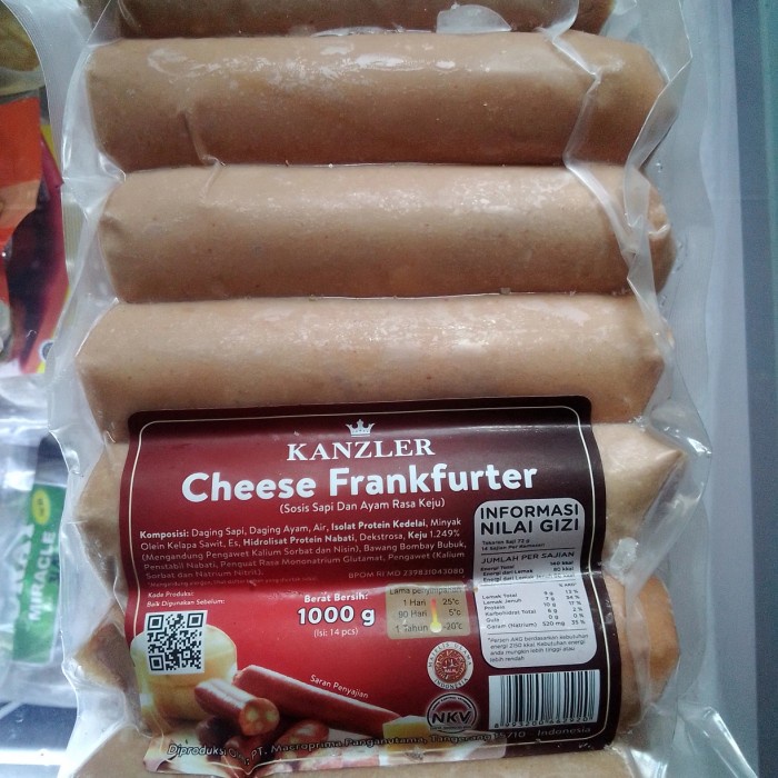 

Lezat- Kanzler Sosis Sapi ayam cheese frankfurter 1 kg
