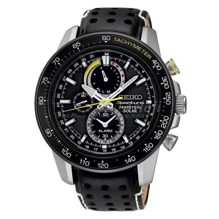 Seiko SSC361P1 Sportura Perpetual Solar Black Silver