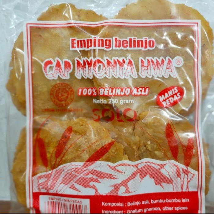 

Emping Melinjo Mentah Ny.Hwa Pedas Manis250Gram