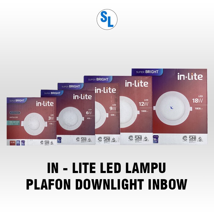 In-Lite LED Lampu Plafon Downlight Inbow Bulat INPS628R