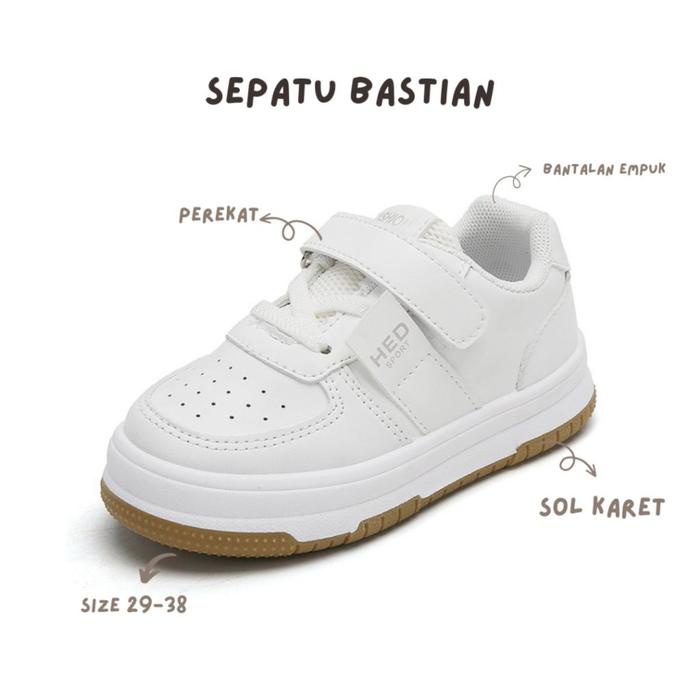 Piero Kids - Bebepaso - (29-38) Bastian Sepatu Sneakers Putih Anak Remaja Sepatu Sekolah Fashion