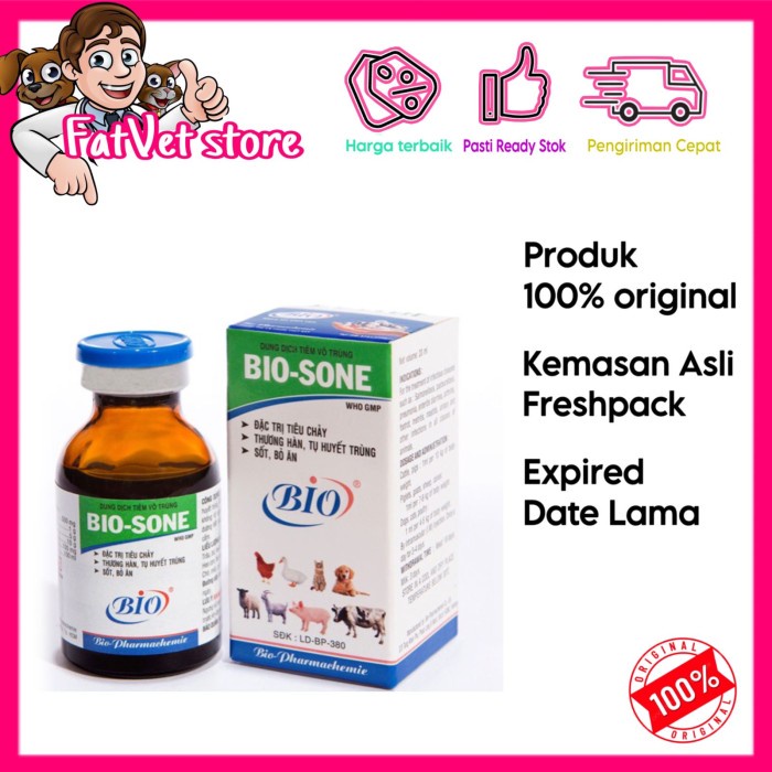 Bio-Sone Obat Flu Hewan Anjing Kucing Injeksi