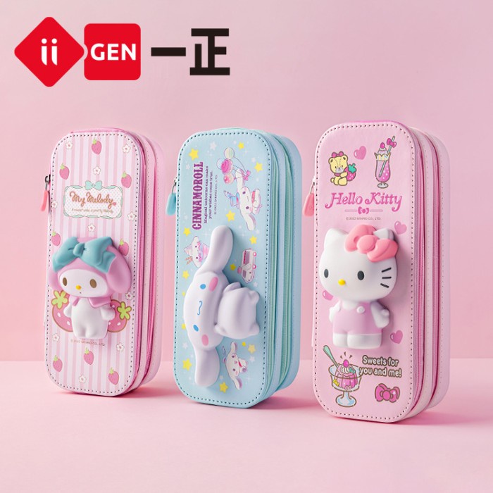 

TERLARIS Kotak Tempat Pensil 3D lucu 2 lapis double layer squishy IIGEN cinnamoroll kuromi my melody