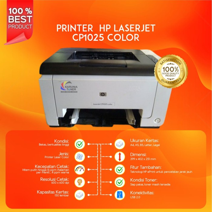 Printer bekas Hp laserjet CP1025 color berkualitas siap pakai *