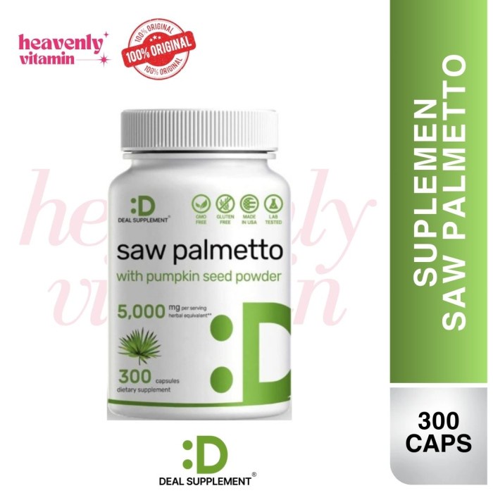 Deal Supplement Saw Palmetto With Pumpkin Seed Powder 5000 Mg-300 Caps