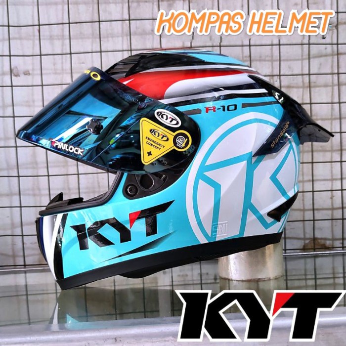 Helm Kyt Helm R10 Motif Aquamarine Paket Ganteng Harga Termurah