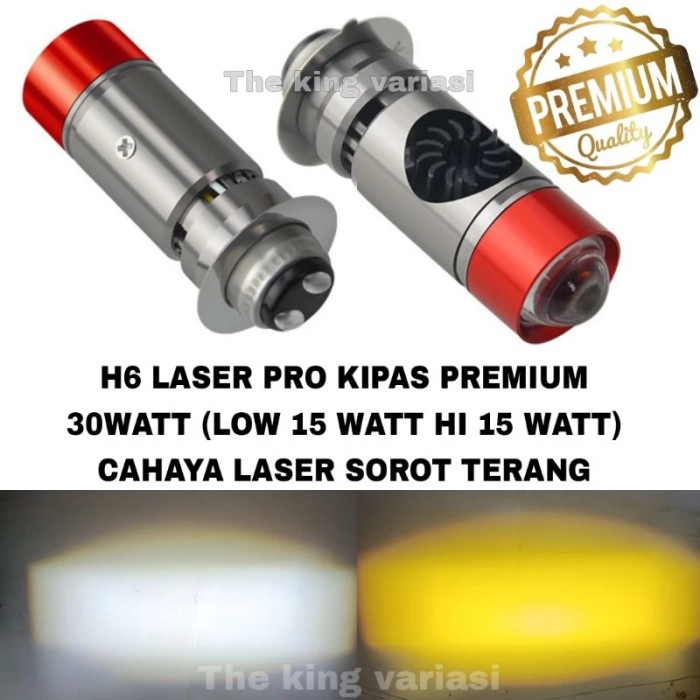 Lampu Utama Motor Led H6 Kipas Pro Laser Super Terang/Lampu Depan Motor H6 Pro Kipas Pendingin
