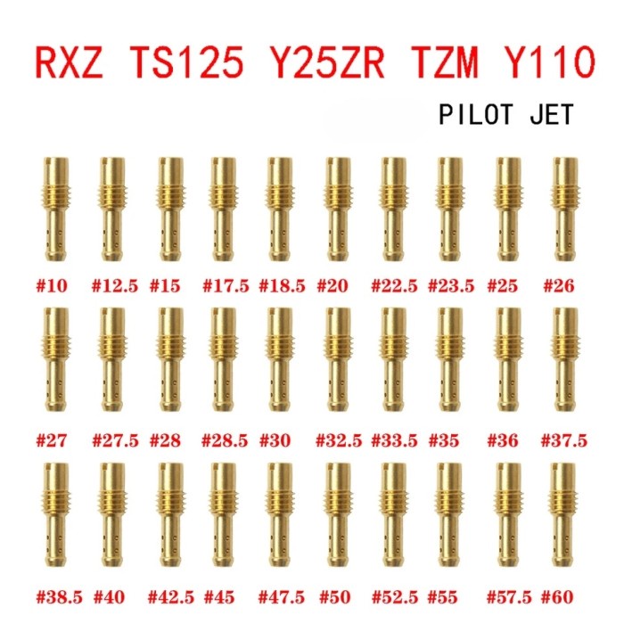 10 Set Main Pilot Jet Mikuni Vm Tm Vm22 Vm24 Vm26 Vm28 Ninja Satria R