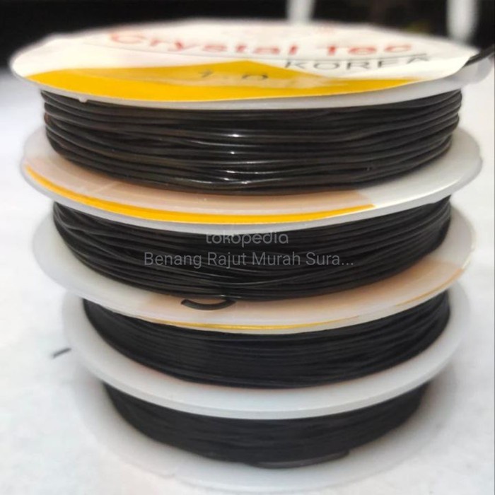 (GoodSeller) Senar Karet Gelang Elastis / Tali Benang Kenur Karet Nilon Warna Hitam