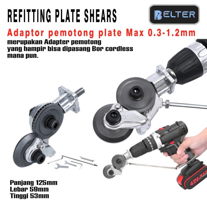 Adaptor Bor Pemotong Seng / Alat Pemotong Lembaran Logam Alat Pemotong