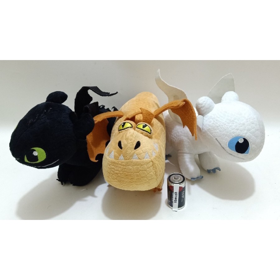 dreamworks httyd toothless light fury meatlug plush doll boneka